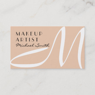 Makeup Artist Snyggt Monogram Modern Desert Sand Visitkort