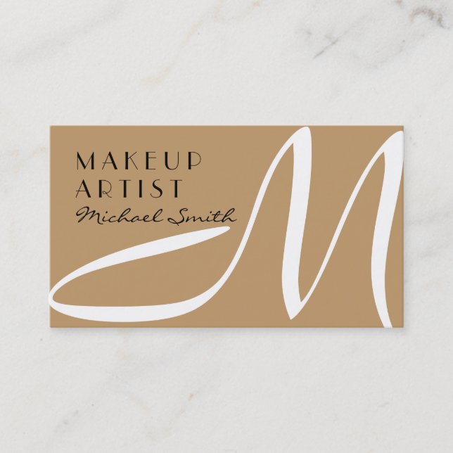Makeup Artist Snyggt Monogram Modern Desert Visitkort (Framsida)
