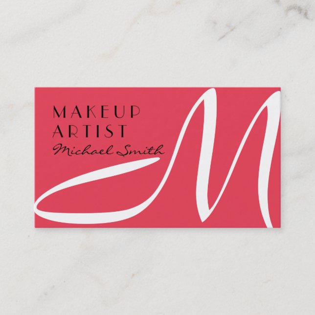 Makeup Artist Snyggt Monogram Modern Desire Visitkort (Framsida)