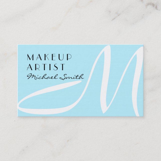 Makeup Artist Snyggt Monogram Modern Diamond Visitkort (Framsida)