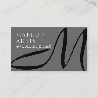 Makeup Artist Snyggt Monogram Modern Dim Grått Visitkort
