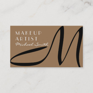 Makeup Artist Snyggt Monogram Modern Dirt Visitkort
