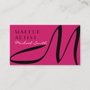 Makeup Artist Snyggt Monogram Modern Dogwood Ro Visitkort
