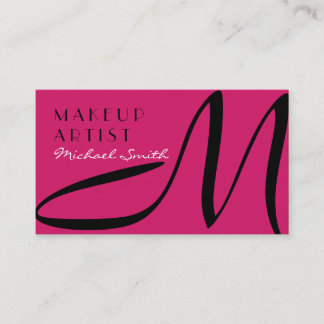 Makeup Artist Snyggt Monogram Modern Dogwood Ro Visitkort