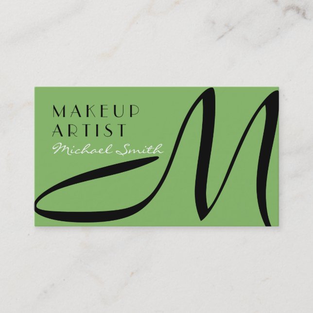 Makeup Artist Snyggt Monogram Modern Dollar Bill Visitkort (Framsida)
