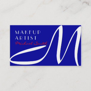 Makeup Artist Snyggt Monogram Modern Duke Blue Visitkort