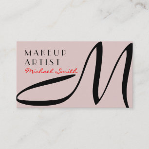 Makeup Artist Snyggt Monogram Modern Dust Storm Visitkort