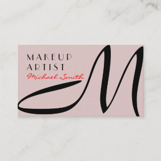 Makeup Artist Snyggt Monogram Modern Dust Storm Visitkort