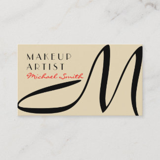 Makeup Artist Snyggt Monogram Modern Dutch White Visitkort