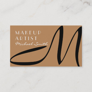 Makeup Artist Snyggt Monogram Modern Hjort Visitkort