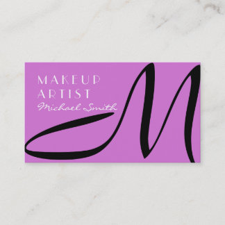 Makeup Artist Snyggt Monogram Modern Mauve Visitkort
