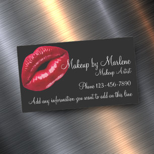 Makeup Artist Snyggt Red Läppar Fashionn Design Visitkortmagnet