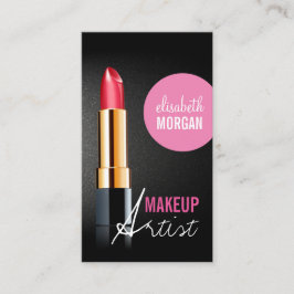 Makeup Artist - Snyggt Red Lipstick Rosa Beauty Visitkort