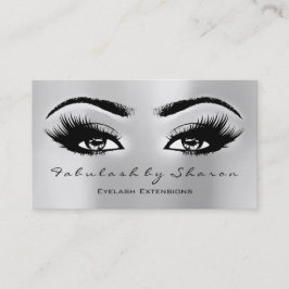 Makeup Artist Social Lash Extension Silver Grått Visitkort