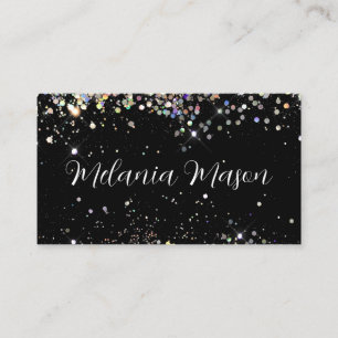 Makeup Artist Sparkly HoloGraph Glitter Black Visitkort