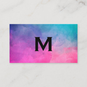 Makeup Artist Struktur Watercolor Monogram Visitkort
