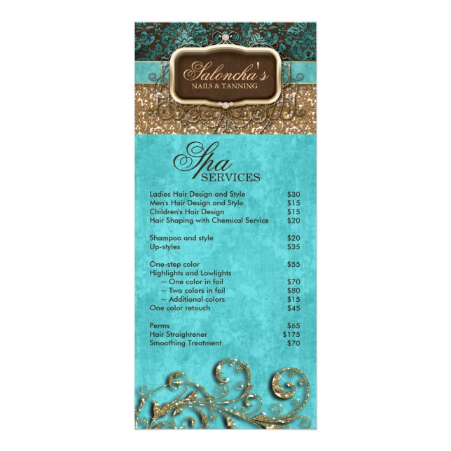Makeup Artist Tanning Mode Nail Salon Glitter Reklamkort (Framsidan)