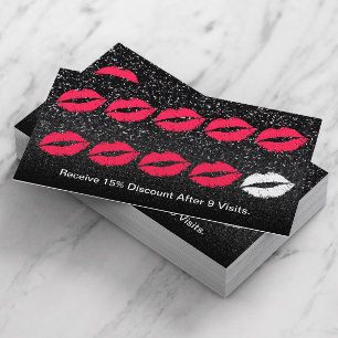 Makeup Artist Trendig Black Glitter Loyalty Slår Lojalitetskort