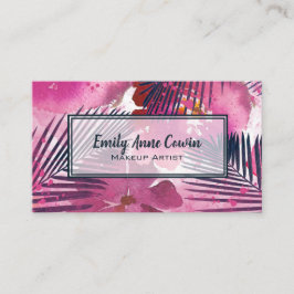 Makeup Artist Trendig Tropical Handflatan Rosa Blo Visitkort