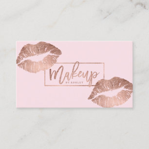 Makeup artist typografi läppar faux ro guld visitkort
