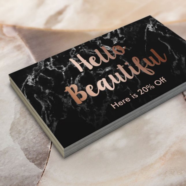 Makeup Artist Typography Marble Referal Rabattkort (Skapare uppladdad)