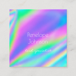 Makeup Artist Unicorn Holography Fyrkantigt Visitkort