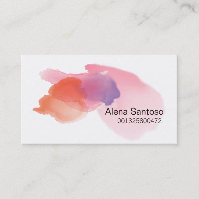 Makeup Artist - Vattenfärg Visitkort (Framsida)