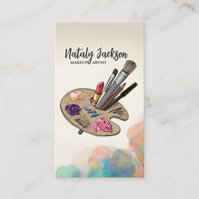 Makeup artist verktyg palett visitkort (Framsida)