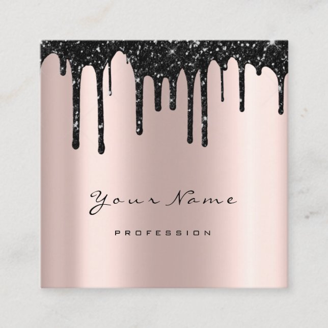 Makeup Artist Waxing Brows Black DripMicroblading Fyrkantigt Visitkort (Framsida)