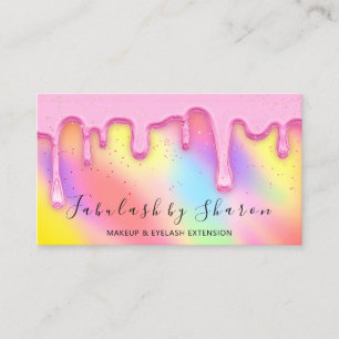 Makeup Artist White Lash Drick Rainbow Holograph Visitkort