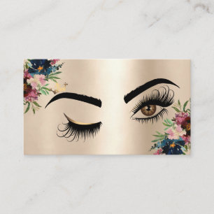 Makeup artist Wink Öga Beauty Burgundy Blommigt Gu Visitkort