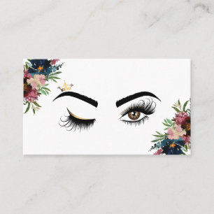 Makeup artist Wink Öga Beauty Burgundy Blommigt Visitkort