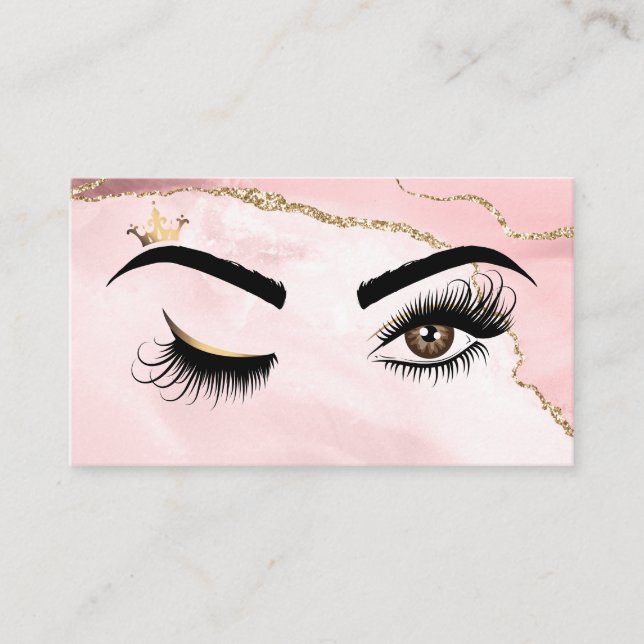 Makeup artist Wink Öga Beauty  Rosa Agate Visitkort (Framsida)