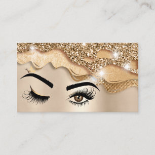 Makeup artist Wink Öga Beauty Salon dropping guld Visitkort