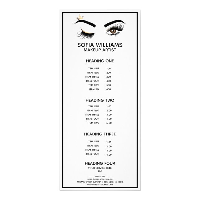 Makeup artist Wink Öga Beauty Salon Lash Extension Reklamkort (Framsidan)