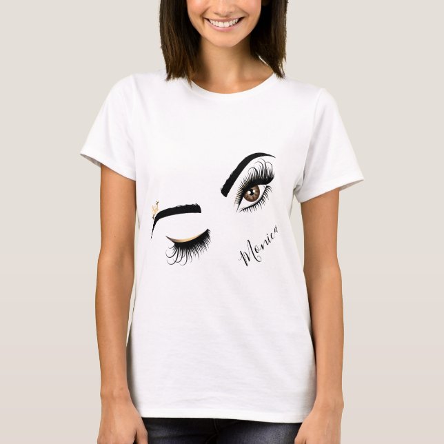 Makeup artist Wink Öga Beauty Salon Lash Extension T Shirt (Framsida)