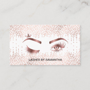 Makeup artist Wink Öga Guld Confetti Lash Visitkort