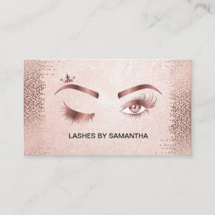 Makeup artist Wink Öga Guld Confetti Lash Visitkort