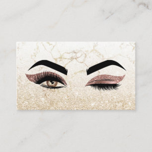 Makeup artist Wink Öga Lash Ro Guld marble Visitkort