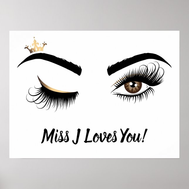 Makeup artist Wink Öga Queen Krona Lash Extension Poster (Framsidan)