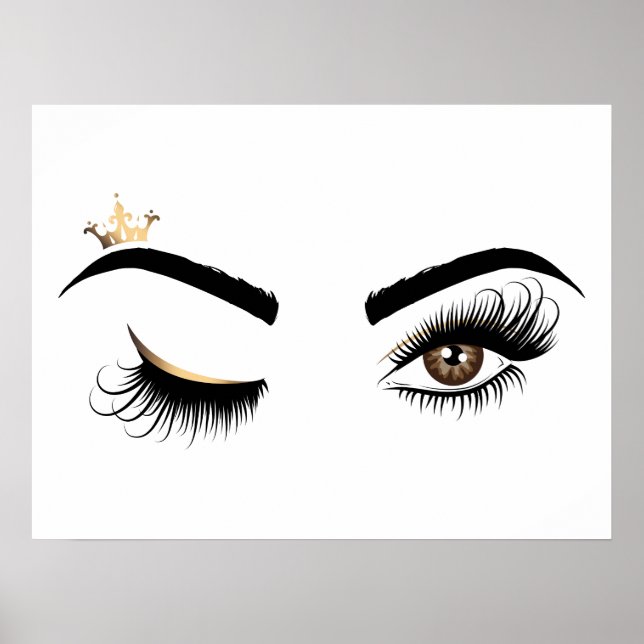 Makeup artist Wink Öga Queen Krona Lash Extension Poster (Framsidan)