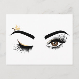 Makeup artist Wink Öga Queen Krona Lash Extension Vykort