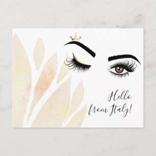 Makeup artist Wink Öga Queen Krona Lash Extension Vykort