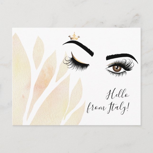 Makeup artist Wink Öga Queen Krona Lash Extension Vykort (Framsida)