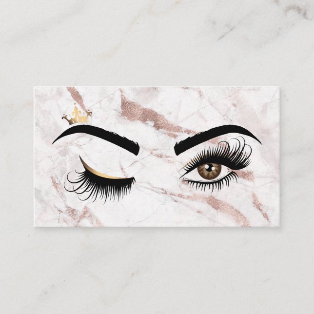Makeup artist Wink Öga Ro Guld Marble Lash Visitkort (Framsida)