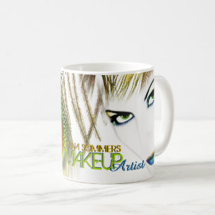 Makeup Artist Women with Peacock Feather Kaffemugg