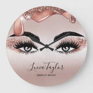 Makeup Beauty Lash Ro Guld Drives Glitter Stor Klocka