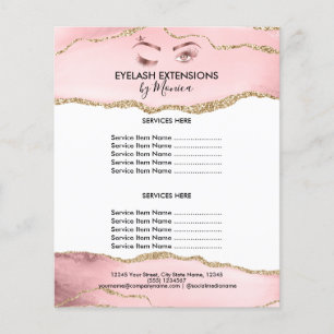 Makeup Beauty Lash Salon Rosa Girly Modern Flygblad