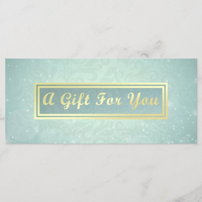 Makeup Beauty Salon Blue & Guld Gift Certificate (Framsida)