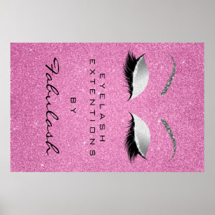 Makeup Beauty Salon Eyebrow Namn Silver Rosa Poster